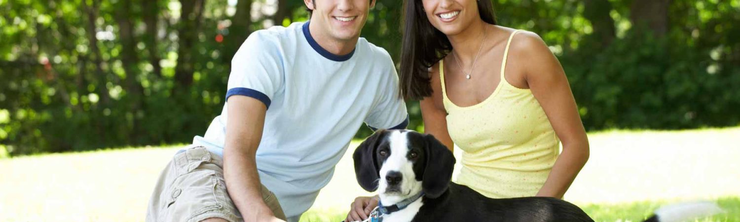 happy couple in the park